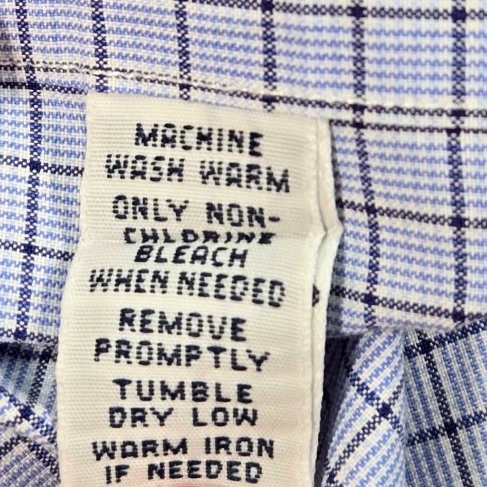 Ralph Lauren Button Down Mens 17.5 34/35 Blue Check Excellent Custom Fit Cotton - Picture 10 of 16